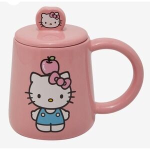 Hello Kitty Apple Mug With Lid Sanrio Pink Coffee Tea Cup Kawaii New‎